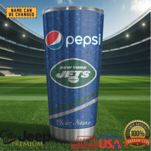 New York Jets Mix Pepsi Blue Tumbler Custom Name