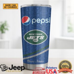 New York Jets Mix Pepsi Blue Tumbler Custom Name
