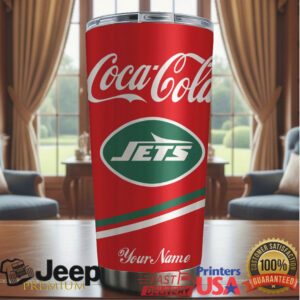 New York Jets NFL Team Mix Coca Red Tumbler Custom Name