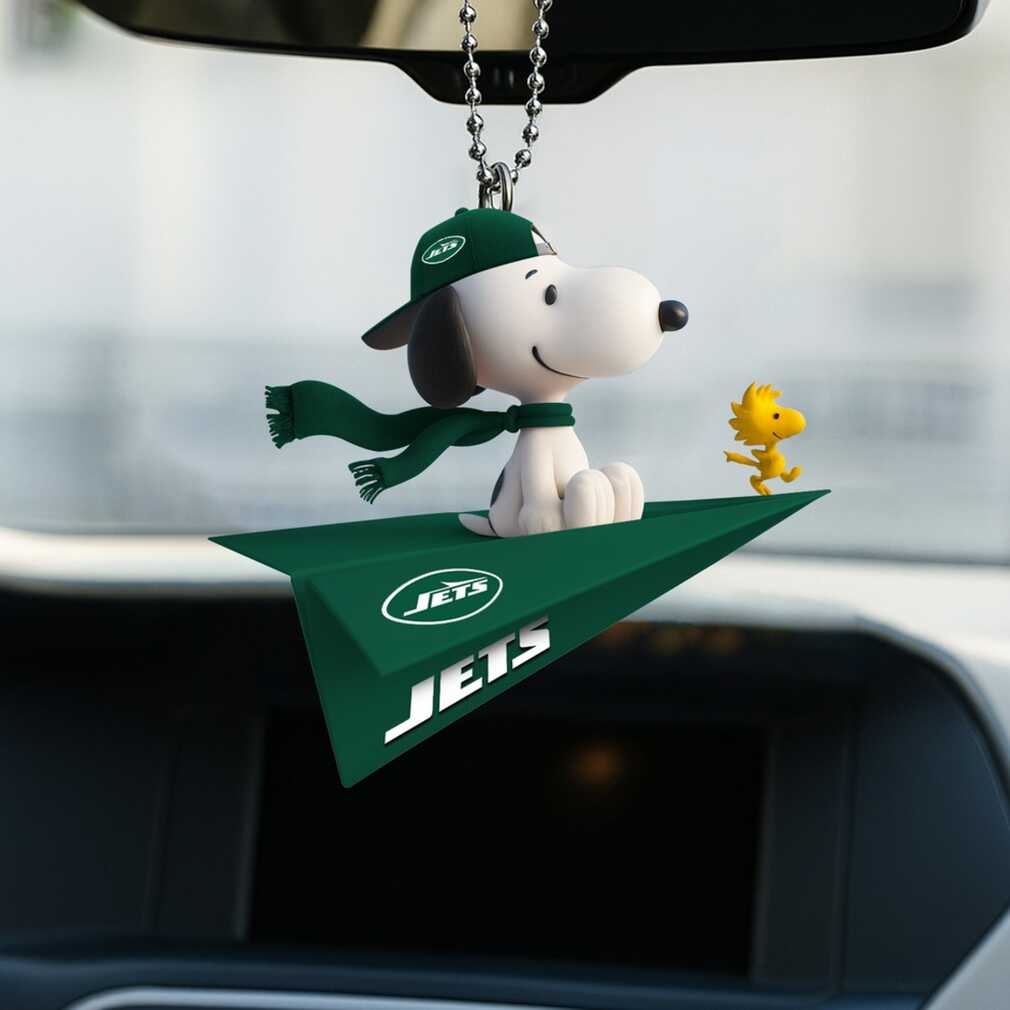 New York Jets Snoopy & Woodstock Flying Ace Christmas Ornament New York Jets Snoopy & Woodstock Flying Ace Christmas Ornament