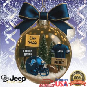 Official Detroit Lions One Pride Christmas Ornament