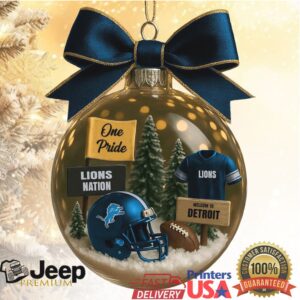 Official Detroit Lions One Pride Christmas Ornament