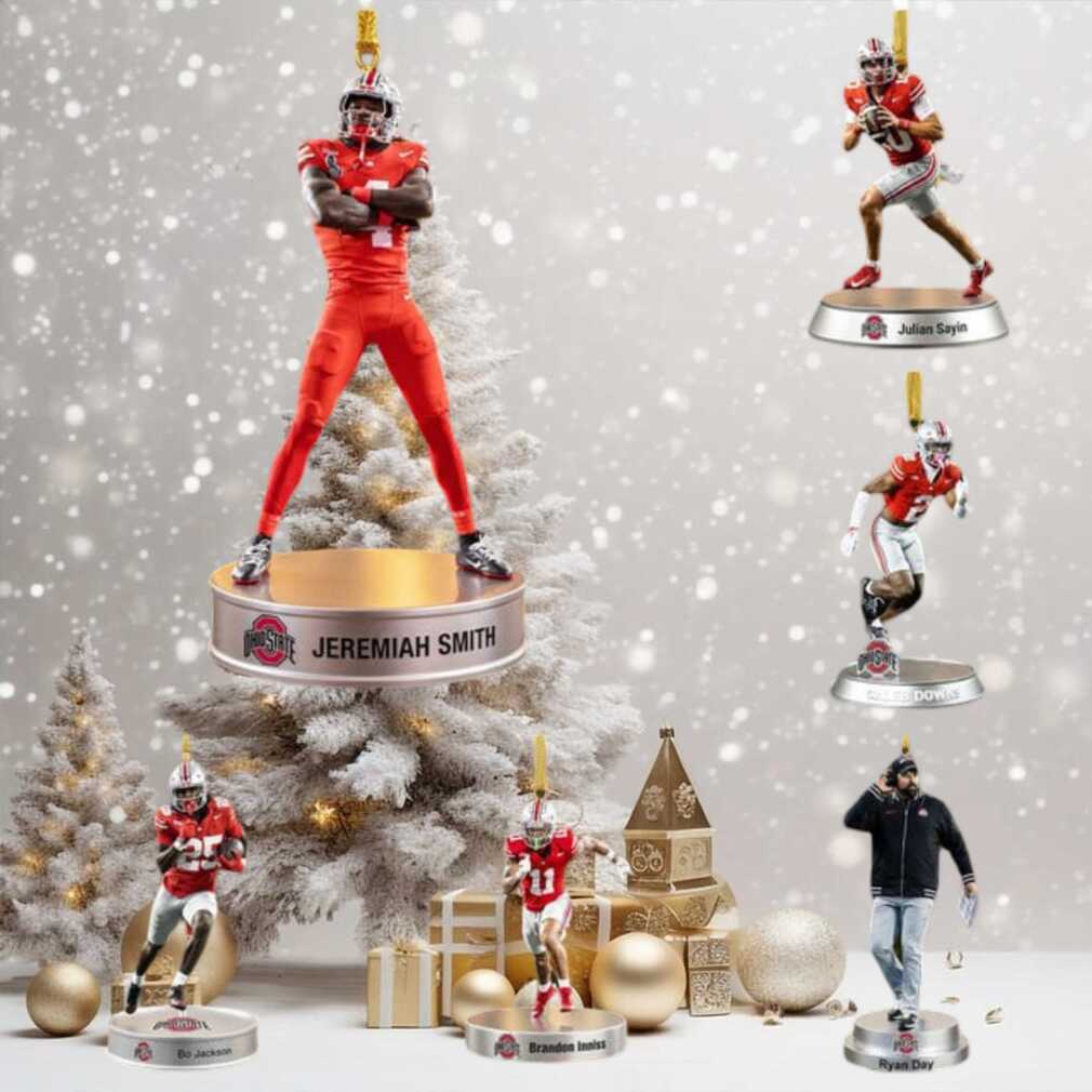 Official NCAA Licensed Ohio State Buckeyes Football Figurine Ornaments Official NCAA Licensed Ohio State Buckeyes Football Figurine Ornaments