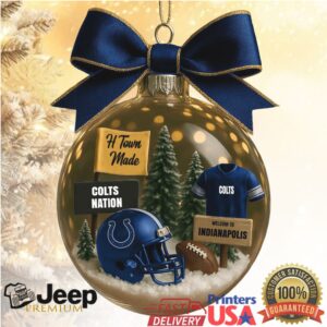 Official NFL Indianapolis Colts H Town Made Christmas Ball Ornament