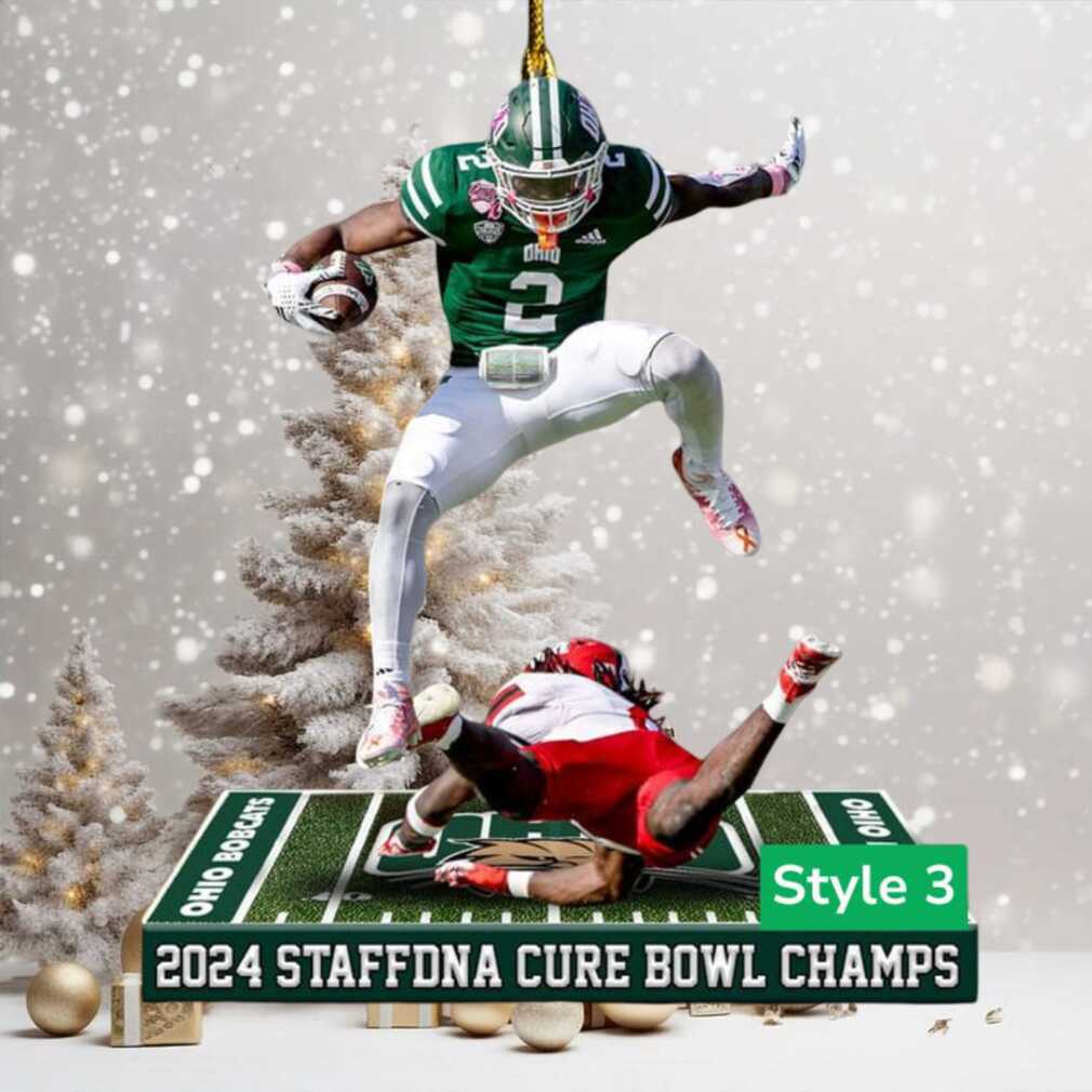 Ohio Bobcats 2024 StaffDNA Cure Bowl Champions Ornament Ohio Bobcats 2024 StaffDNA Cure Bowl Champions Ornament