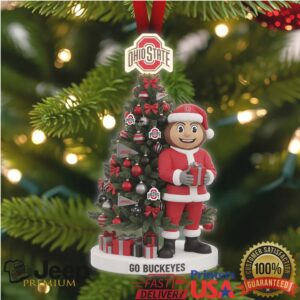Ohio State Buckeyes Santa Mascot Christmas Ornament