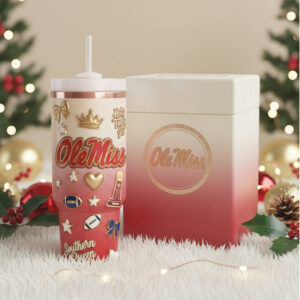 Ole Miss Southern Queen Gradient Tumbler with Handle and Straw