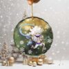 Anime Manga Zoro Stained Glass Christmas Ornament Anime Manga Zoro Stained Glass Christmas Ornament