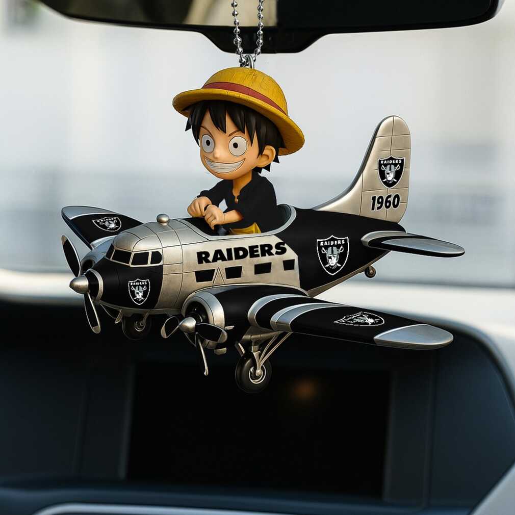 One Piece Luffy x Las Vegas Raiders NFL Airplane Ornament One Piece Luffy x Las Vegas Raiders NFL Airplane Ornament