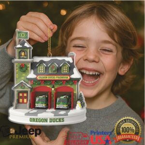 Oregon Ducks Christmas Fire Station Ornament Oregon Ducks Christmas Fire Station Ornament