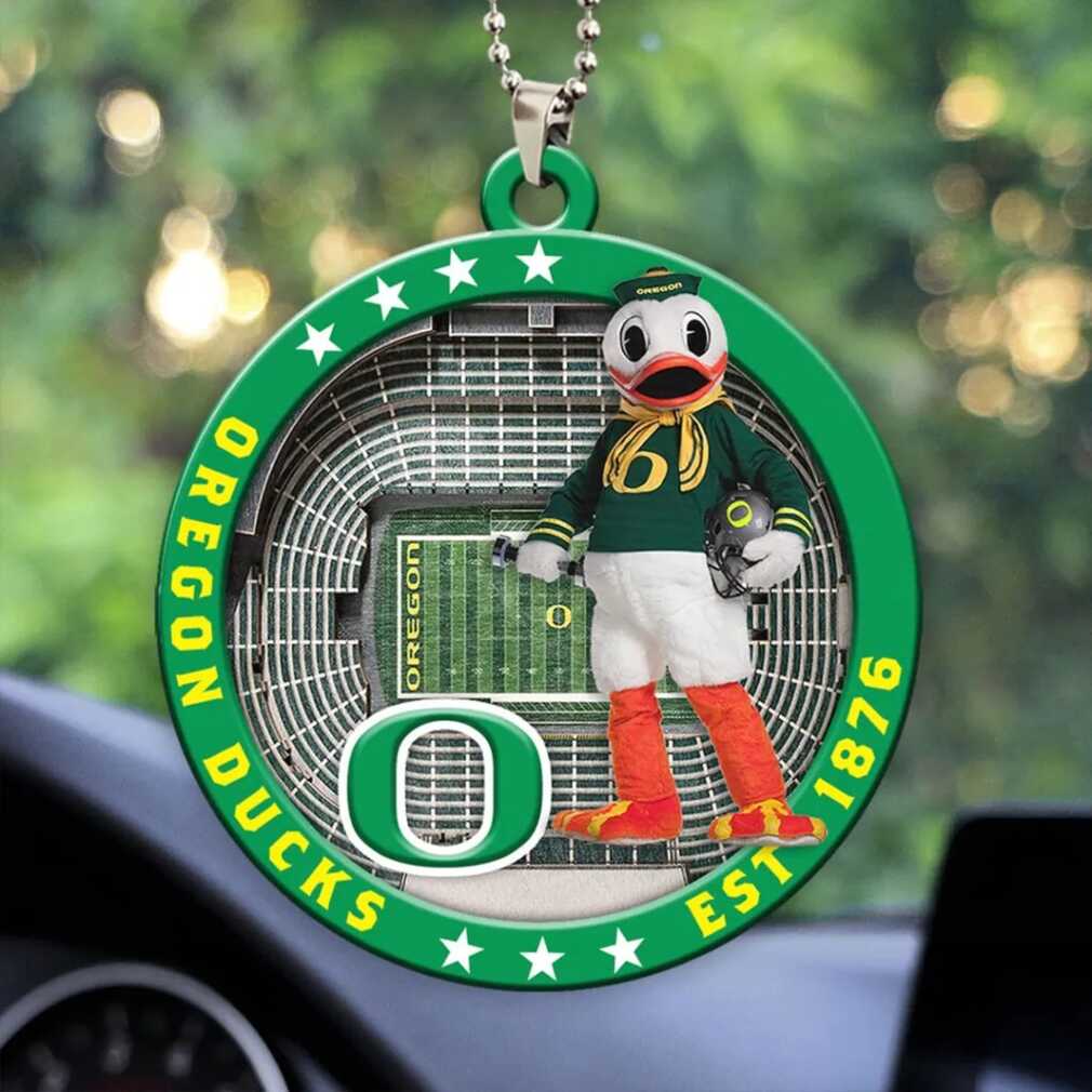 Oregon Ducks Football Stadium & Mascot Car Ornament Oregon Ducks Football Stadium & Mascot Car Ornament