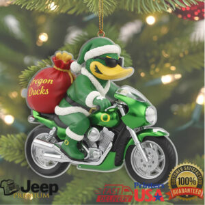 Oregon Ducks Motorcycle Christmas Ornament