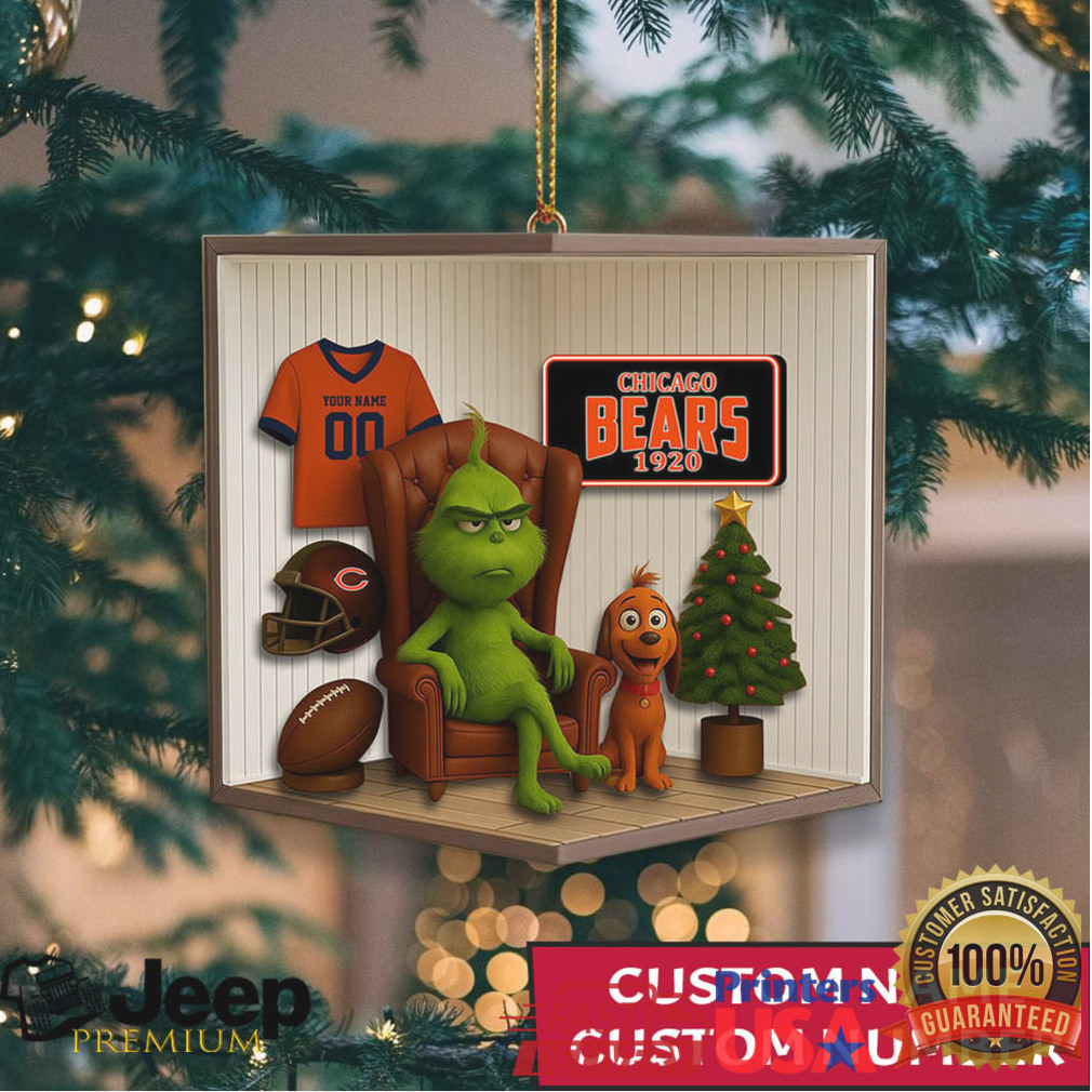 Personalized Chicago Bears Grinch Christmas Ornament Personalized Chicago Bears Grinch Christmas Ornament