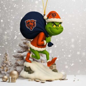 Personalized Chicago Football Team Bears Grinch Christmas Ornament.jfif