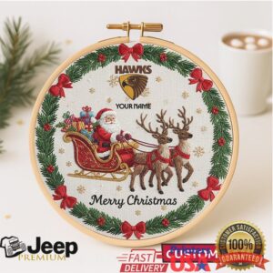 Personalized Christmas Ornament Custom Name Embroidery Hoop