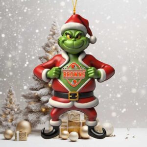 Personalized Cleveland Football Team Browns Grinch Christmas Ornament Gift Decor.jfif