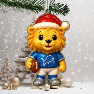 Personalized Detroit Football Team Holiday Gift Ornament