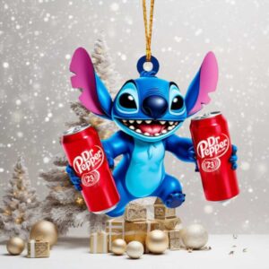 Personalized Disney Lilo & Stitch Dr Pepper Christmas Ornament
