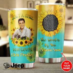Personalized Elvis Presley The Wonder of You Sunflower Tumbler