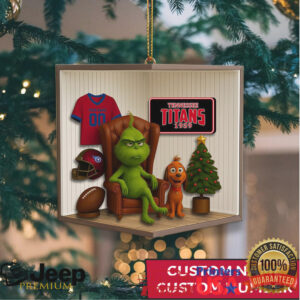Personalized Grinch Football Ornament Custom Name Number