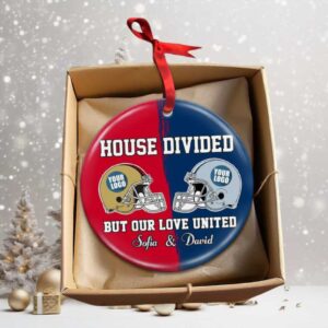Personalized House Divided Christmas Ornament, Custom Football Team Gift