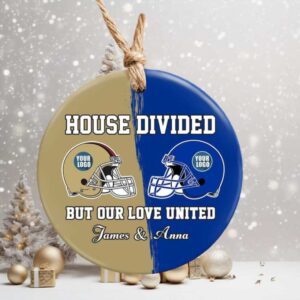Personalized House Divided Football Ornament
