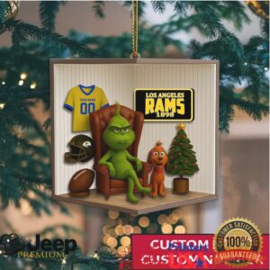 Personalized Los Angeles Rams Grinch Christmas Ornament