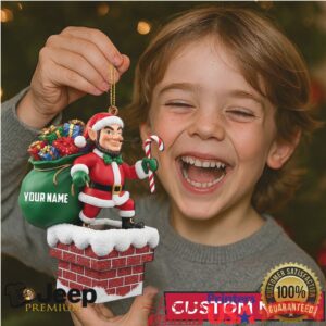 Personalized Santa In Chimney Ornament