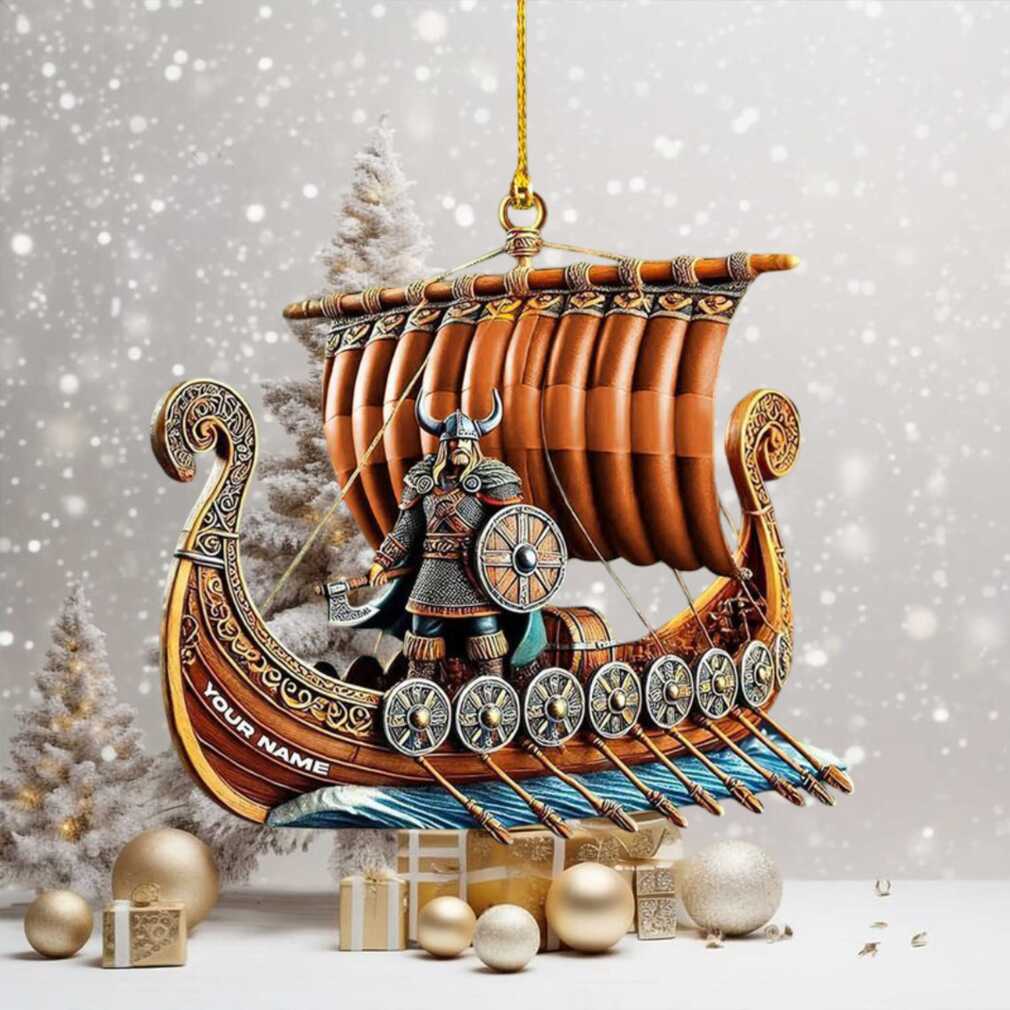 Personalized Viking Ship Christmas Ornament Personalized Viking Ship Christmas Ornament