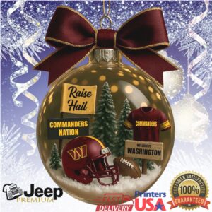 Personalized Washington Commanders Football Helmet Christmas Ornament