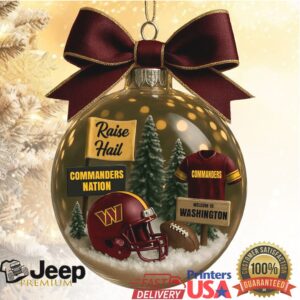 Personalized Washington Commanders Football Helmet Christmas Ornament