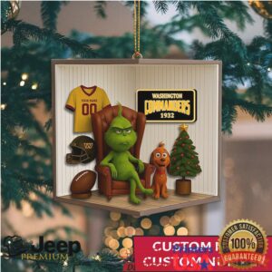 Personalized Washington Commanders Grinch Christmas Ornament
