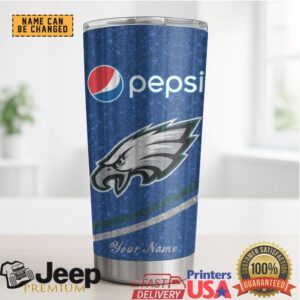 Philadelphia Eagles Mix Pepsi Blue Tumbler Custom Name