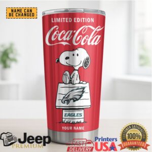 Philadelphia Eagles NFL Mix Snoopy & Red Coca Tumbler Customizable Name