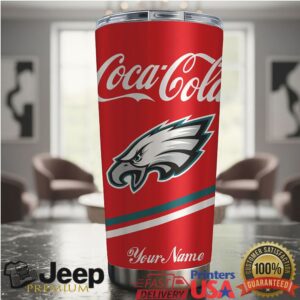 Philadelphia Eagles NFL Team Mix Coca Red Tumbler Custom Name