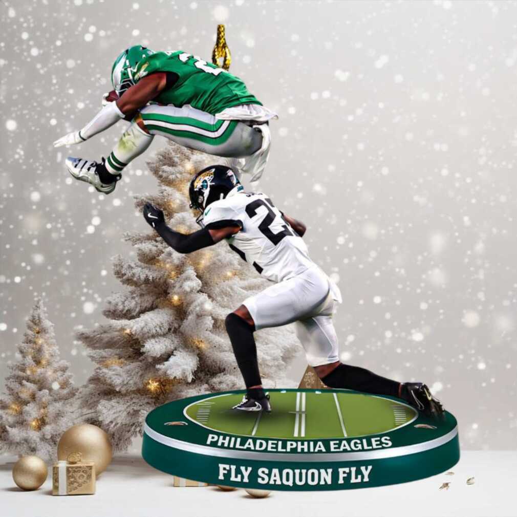 Philadelphia Eagles Saquon Barkley Fly Saquon Fly Christmas Ornament Philadelphia Eagles Saquon Barkley Fly Saquon Fly Christmas Ornament