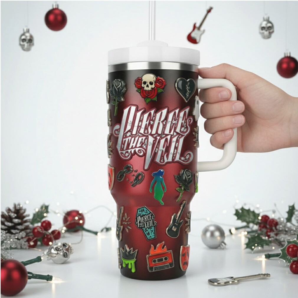 Pierce The Veil 40oz Tumbler with Handle and Straw Pierce The Veil 40oz Tumbler with Handle and Straw