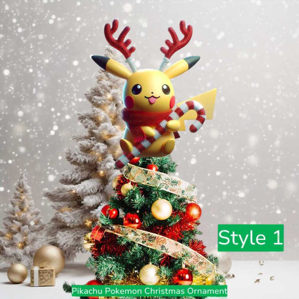 Pikachu Reindeer Christmas Ornament