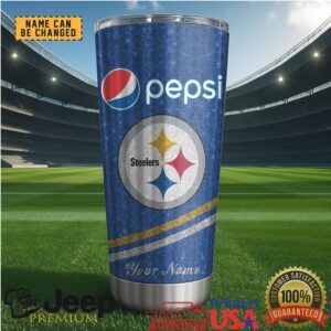 Pittsburgh Steelers Mix Pepsi Blue Tumbler Custom Name
