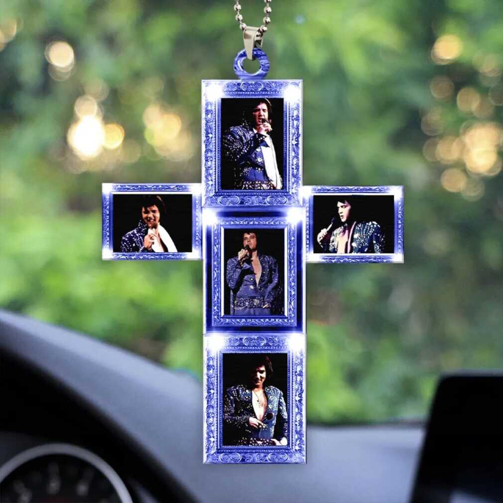 Rock ‘n’ Roll Elvis Photo Cross Hanging Ornament Rock ‘n’ Roll Elvis Photo Cross Hanging Ornament