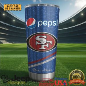 San Francisco 49ers Mix Pepsi Blue Tumbler Custom Name