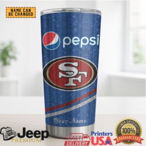 San Francisco 49ers Mix Pepsi Blue Tumbler Custom Name