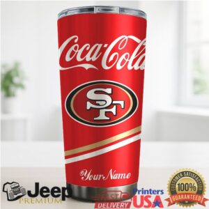 San Francisco 49ers NFL Team Mix Coca Red Tumbler Custom Name