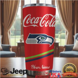 Seattle Seahawks NFL Team Mix Coca Red Tumbler Custom Name