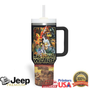 Silver Buffalo Star Wars Stainless Steel Tumbler with Handle and Straw