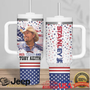 Stanley Red, White and Toby Keith Style Hydration Tumbler