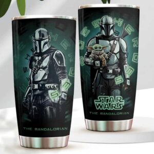 Star Wars The Mandalorian Din Djarin & Grogu Insulated Travel Tumbler