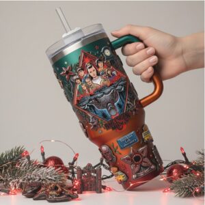 Stranger Things Hellfire Club Tumbler with Handle & Straw