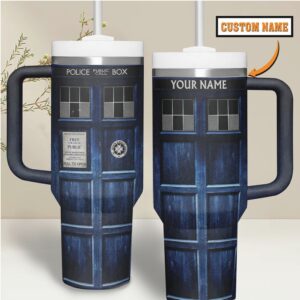 TARDIS Custom Name Quencher Tumbler