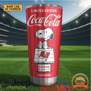 Tampa Bay Buccaneers NFL Mix Snoopy & Red Coca Tumbler Customizable Name